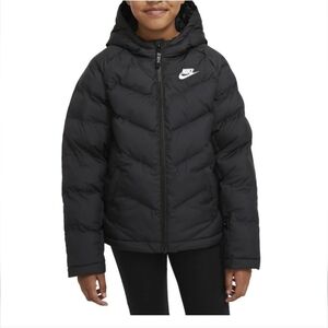 Nike Kids Black Hooded Puffer Jacket (Great Condition)